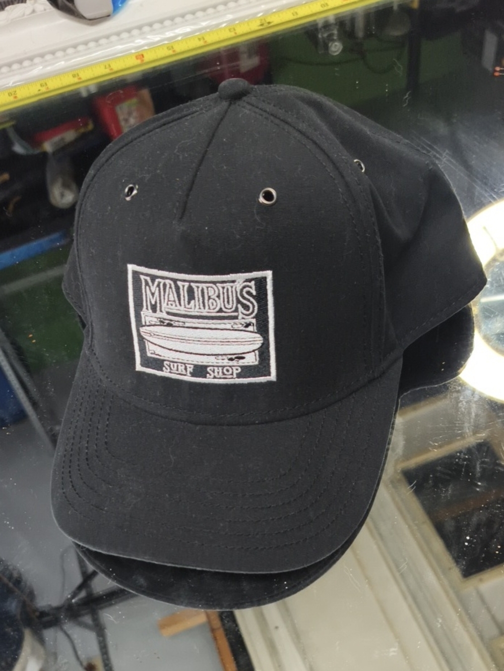 Malibu Surf Shop Ocean City MD Black Embroidered Surf Shop Baseball Cap